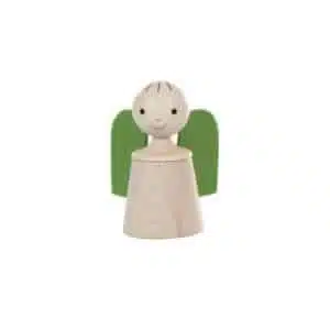Wooden musical guardian angel in green - SINA Spielzeug