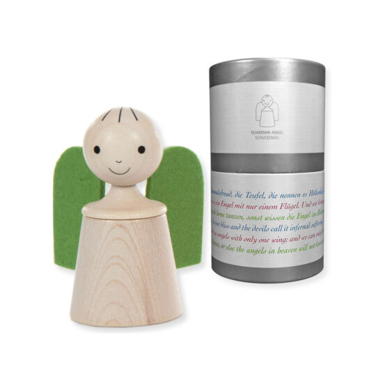 Wooden musical guardian angel in may green - SINA Spielzeug