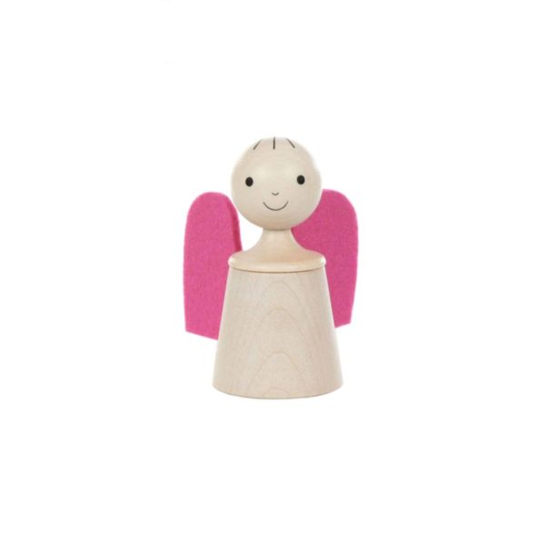 Wooden musical guardian angel in pink - SINA Spielzeug
