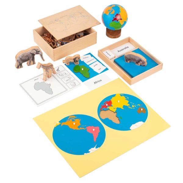 Montessori geography material The animal continent box Nienhuis Montessori