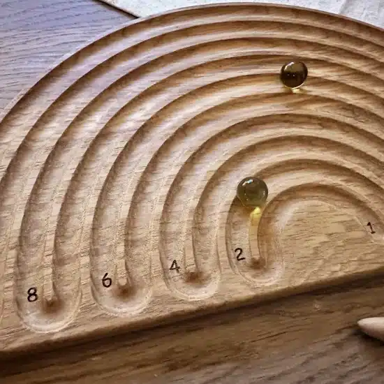 Handmade Montessori inspired learning toy Wooden rainbow tracing board Threewood