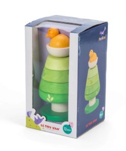 Tree top stacker / Wooden tree themed stacking toy -