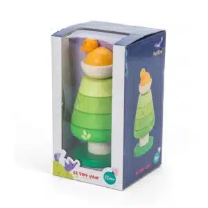 Tree top stacker / Wooden tree themed stacking toy -