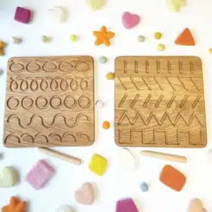 Handmade Montessori inspired learning toy Wooden tracing board - Threewood