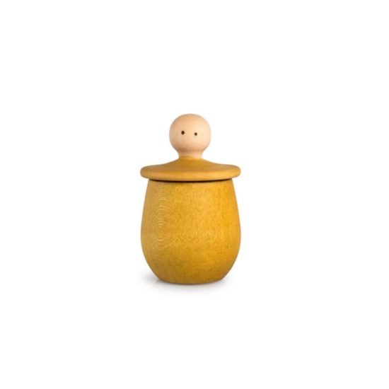Yellow little things wish box Handmade sustainable wooden toy - Grapat