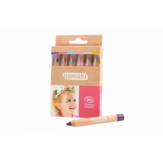 Bio face paint pencils kit for children in enchanted worlds colours - Namaki Cosmetics