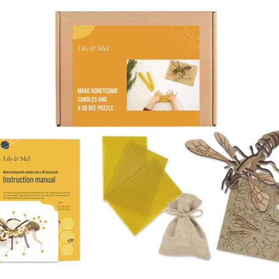 Make honeycomb candles and a 3D bee puzzle plastic-free reducing waste DIY craft kit - Lily & Mel