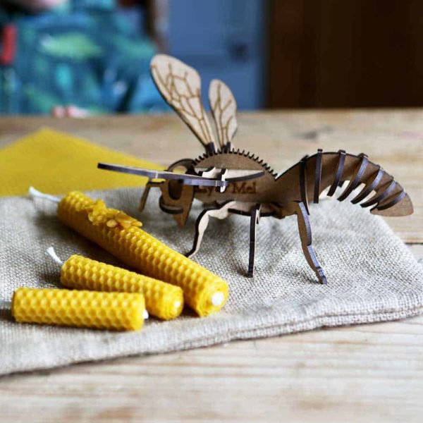 Make honeycomb candles and a 3D bee puzzle plastic-free reducing waste DIY craft kit - Lily & Mel