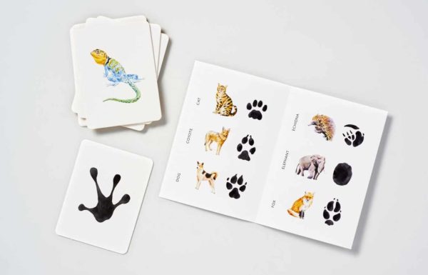 Match a track: a matching game of animals and their paw prints