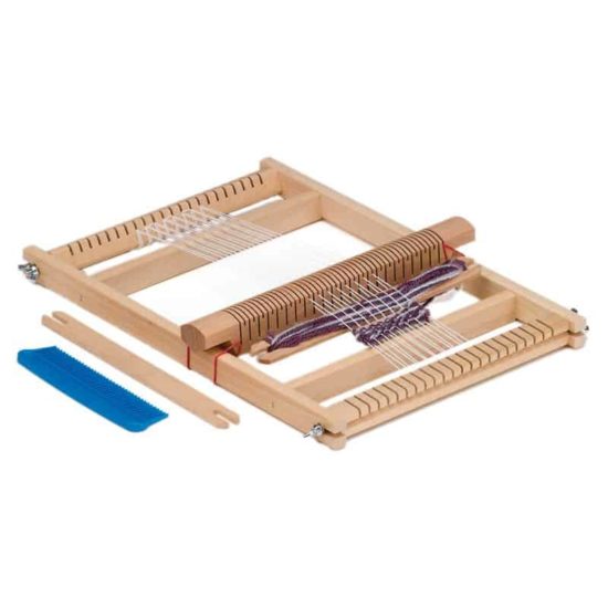 Wooden large school weaving frame (loom) / Waldorf handicraft tools - Glückskäfer