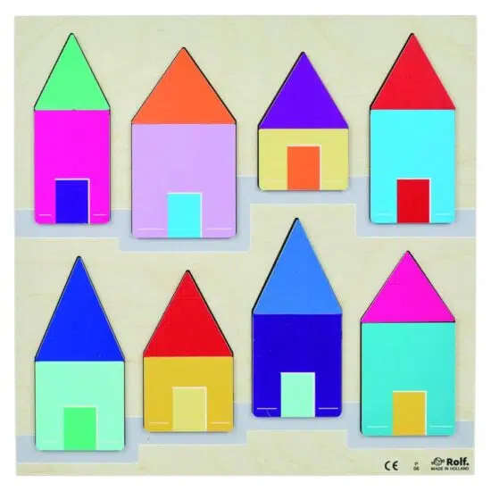 Relief puzzle discover the size - a roof over each house - Rolf