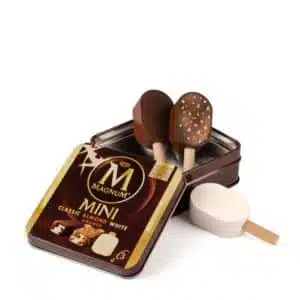 realistic wooden play food Wooden Ice cream magnum minis in a tin - Erzi