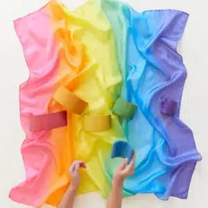 Enchanted Playsilk rainbow 90 x 90 cm - Sarah's Silks