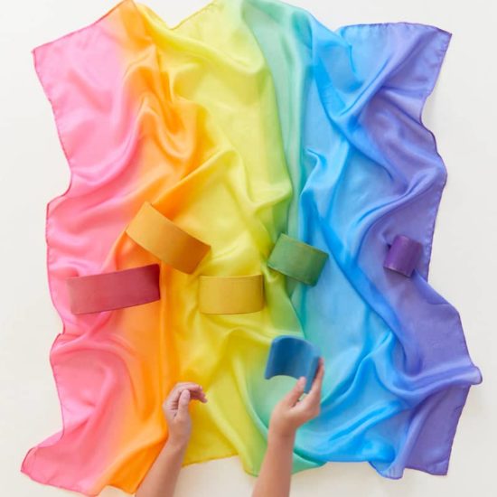Spielseidentuch Regenbogen Sarah's Silks 90 x 90 cm