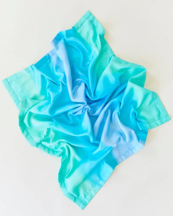 Silk baby blanket in colour sea glass - Sarah's Silks