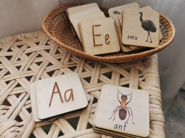 Indigenous wooden alphabet matching puzzle - 5 Little Bears