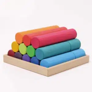 Large rainbow rollers stacking game - Grimm's