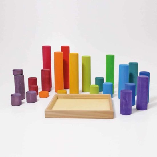 Large rainbow rollers stacking game - Grimm's