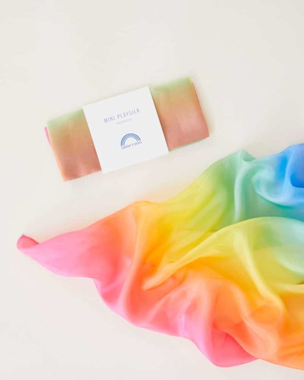 Mini Playsilk enchanted rainbow 53 x 53 cm – Sarah’s Silks