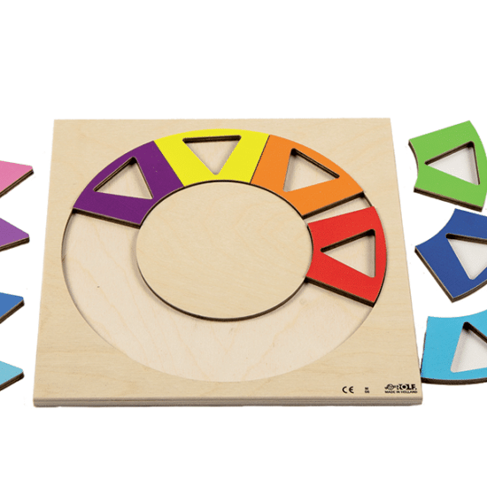 Relief puzzle discover colour and shape rainbow circle Rolf