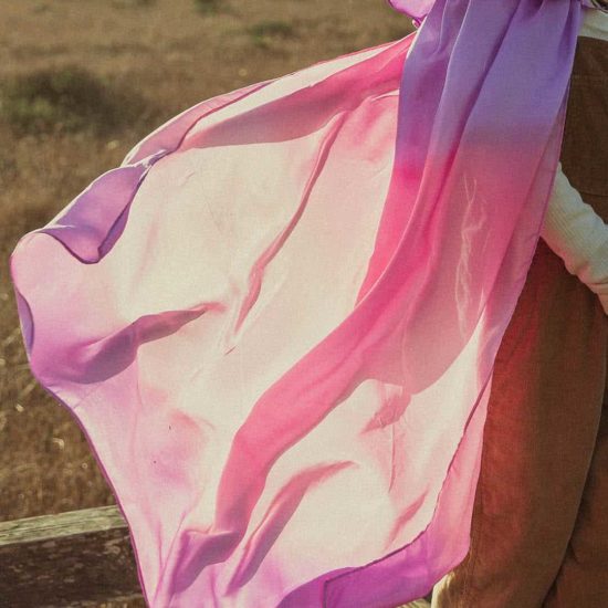 Waldorf inspired silk cape enchanted blossom - Sarah's Silk