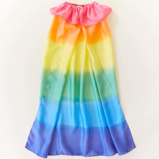 Waldorf inspired silk cape enchanted rainbow - Sarah's Silk
