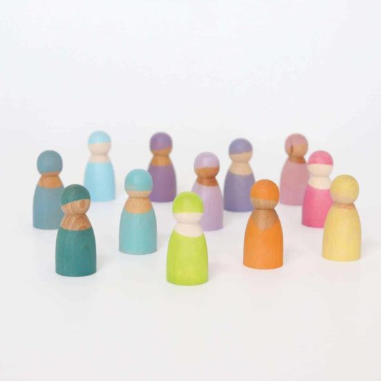 pastel Friends new 2021 version Handmade sustainable wooden peg dolls Grimm’s