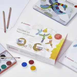 Drawing & painting set - hexagonal colouring pencils and opaque watercolour paint (German version) - Stockmar