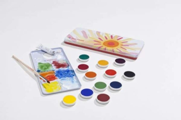 Watercolour opaque paint set (12 colours) / Waldorf art supplies - Stockmar