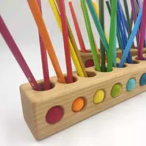 Porte-crayons Montessori en bois pour crayons de couleur - Threewood