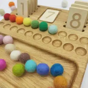 Planche à chiffres en bois 1-20 - Threewood avec des cartes réversibles / Jouet d’apprentissage d’inspiration Montessori – Threewood