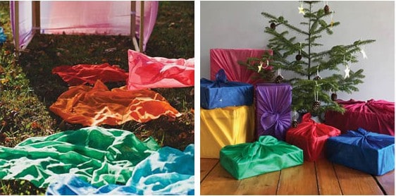 Sarah’s Silks Playsilk ideas for playing - the floor is lava & use for wrappig a gift