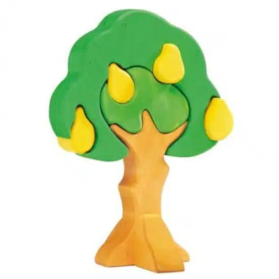 Wooden pear tree puzzle / Handmade wooden puzzle and stacking toy – Glückskäfer