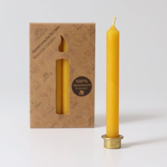 Amber coloured candles made form 100% beeswax / Waldorf celebrations ring accessory Grimm's 