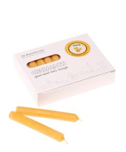 Amber coloured candles made form 100% beeswax / Waldorf celebrations ring accessory – Grimm's