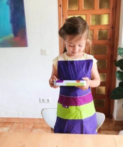 Crossback children's apron purple (100% cotton) - SKÅGFÄ