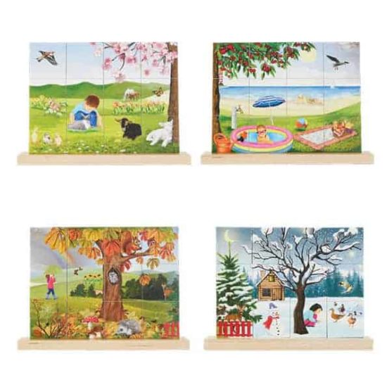 Puzzle enfant - Les 4 saisons - 4 x 6 pcs - Kit puzzle - Creavea