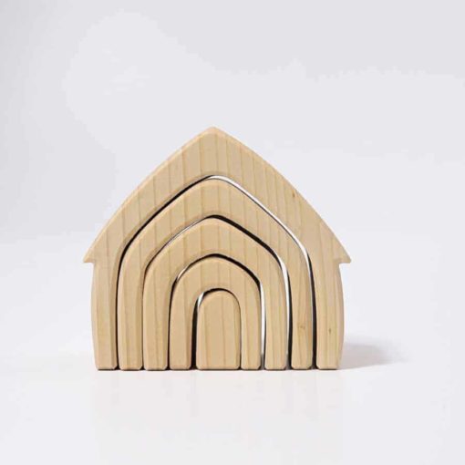 Natural wood stacking toy house - Grimm's