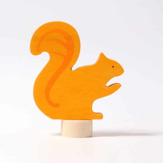 Squirrel decorative figure / Handmade wooden Waldorf birthday ring decoration - Grimm's