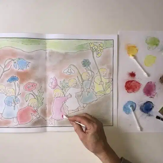 Colouring book the story of the root children Wurzelkindern