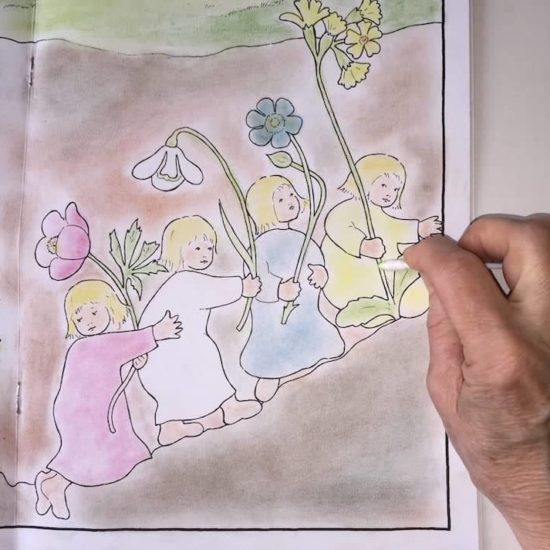 Colouring book the story of the root children Wurzelkindern