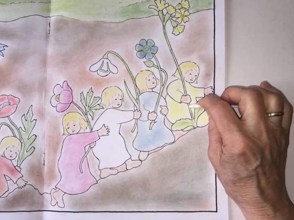 Colouring book the story of the root children Wurzelkindern