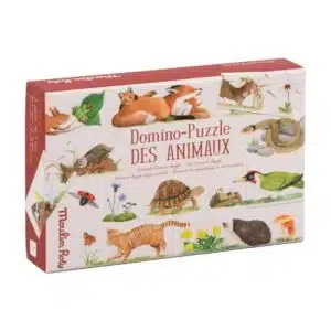 Moulin Roty animals domino puzzle nature-themed game