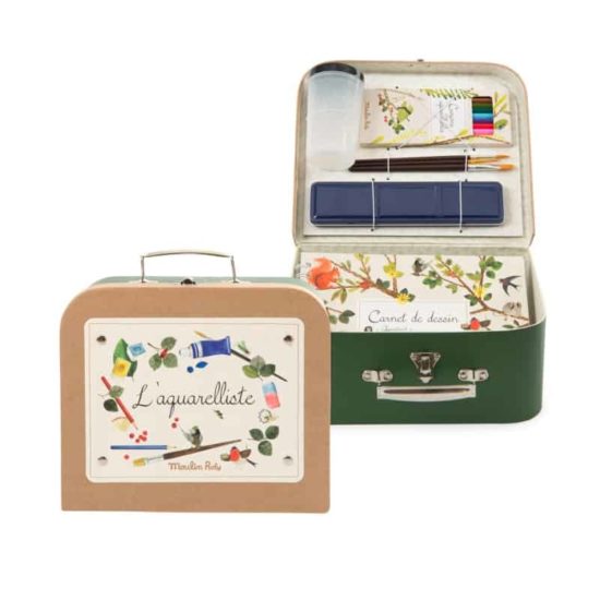 Moulin Roty creative watercolour case for children from the Le Jardin du Moulin collection