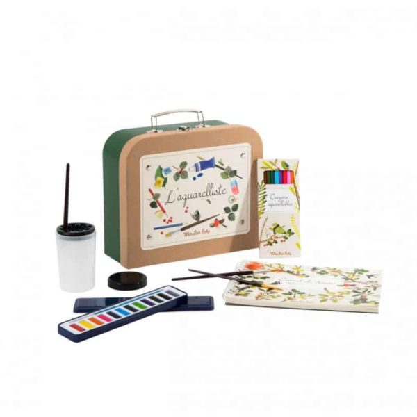 Moulin Roty creative watercolour case for children from the Le Jardin du Moulin collection