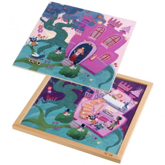 2-layered fairy tale wooden puzzle princess castle - Educo