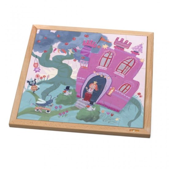 2-layered fairy tale wooden puzzle princess castle - Educo