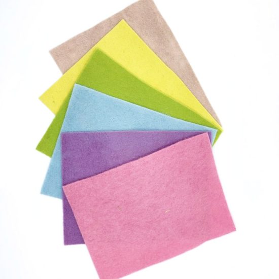 Filges Bioland 100% Pure New Eco Wool Crafting Felt 6 Sheets Pastel Colours