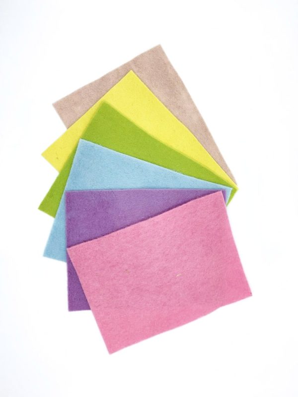 Filges Bioland 100% Pure New Eco Wool Crafting Felt 6 Sheets Pastel Colours