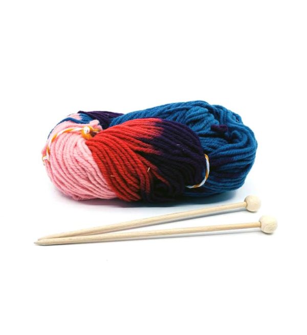 Filges Knitting Set with Organic Wool red, pink blue